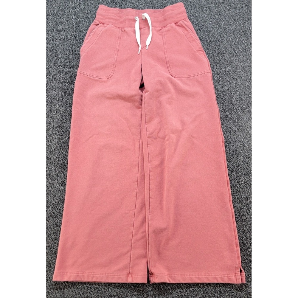 LL Bean Sweatpants Womens XS Pastel Red Wide Leg Baggy Mid Rise Relaxed Lounge